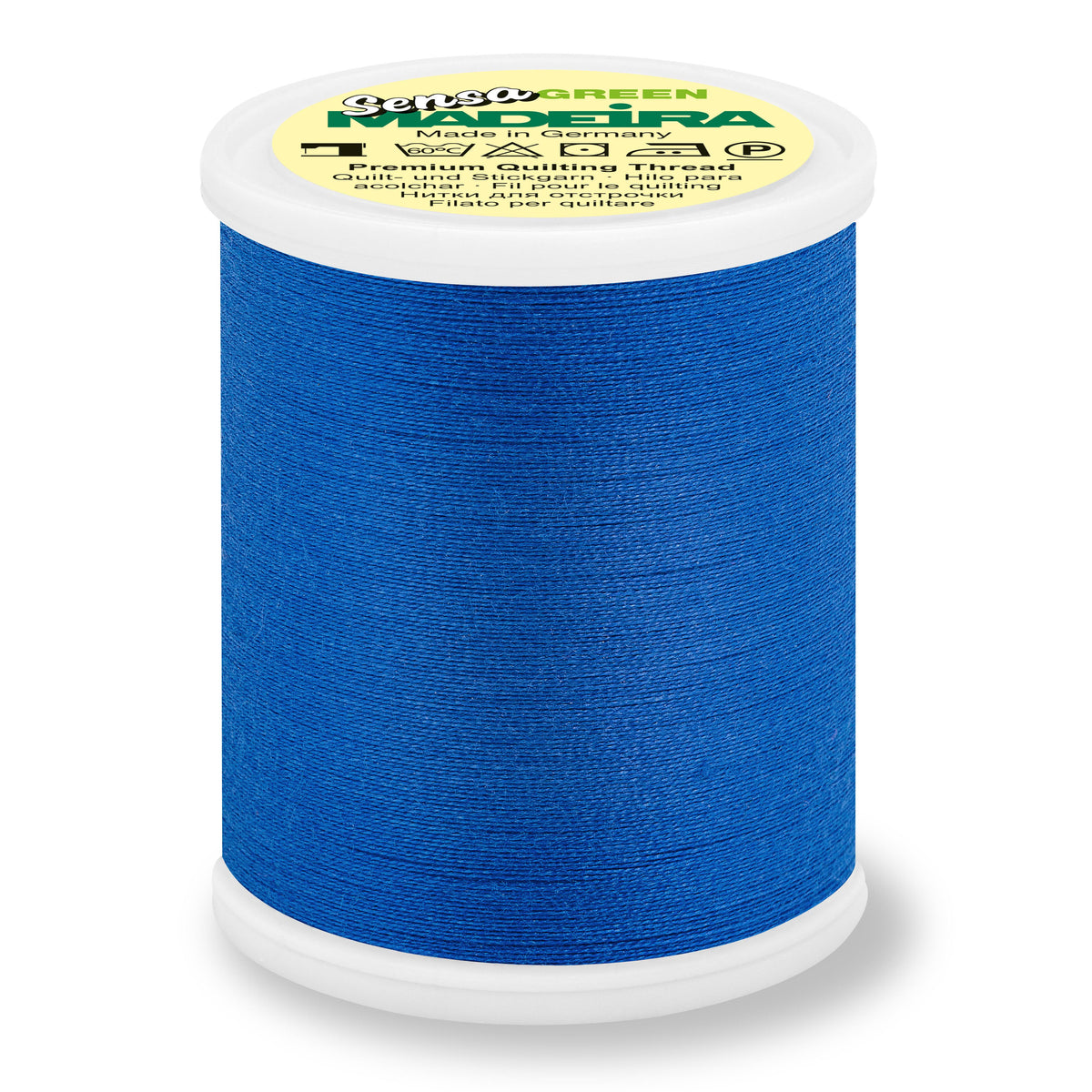 Spool of Madeira Sensa Green No. 40 embroidery thread in Blue