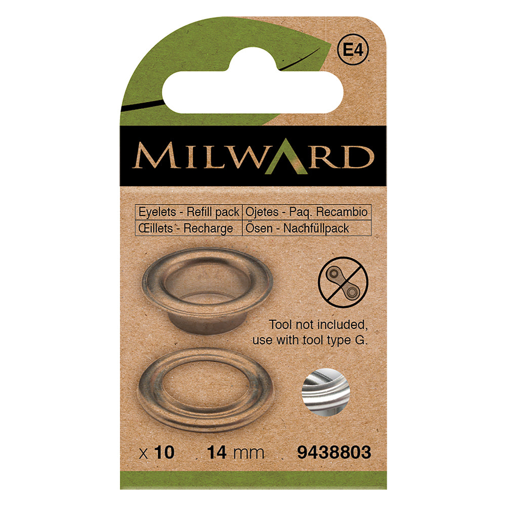 Pack of 10 nickel 14mm eyelets and washers