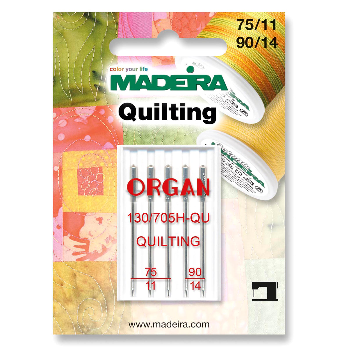 Card of Madeira quilting machine needles in two sizes