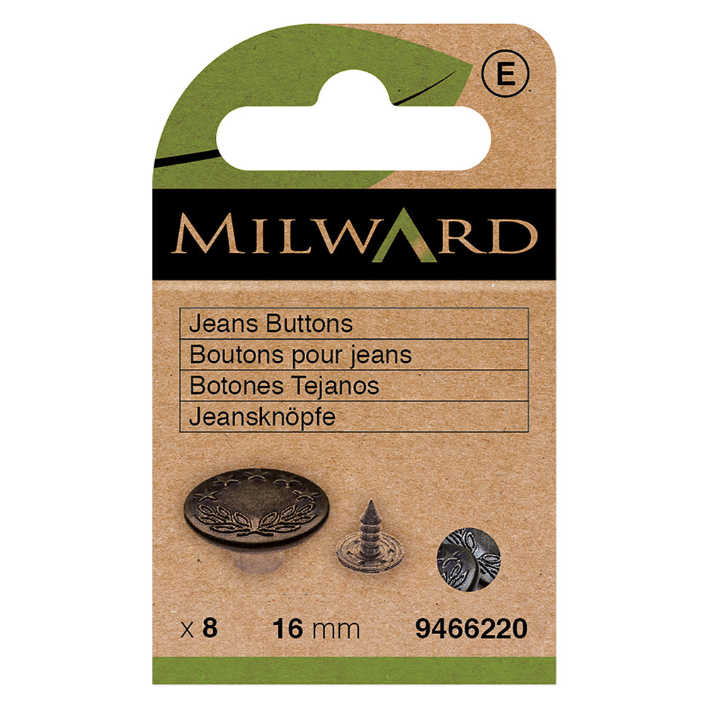 Black metal jeans buttons
