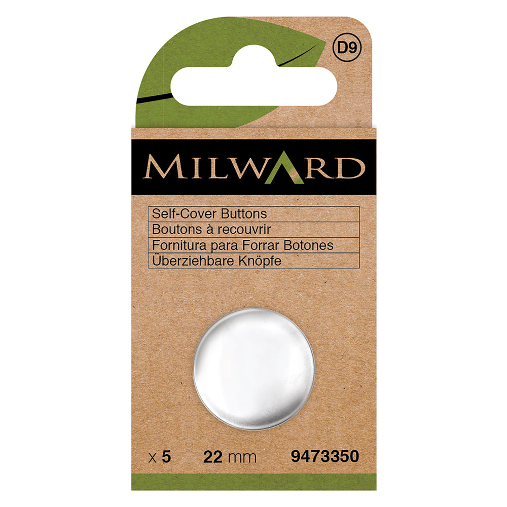 Pack of 22mm metal self-cover buttons with back plates