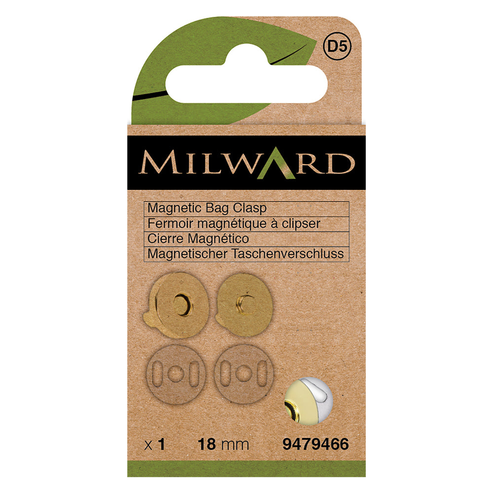 Gold round magnetic bag closure snap