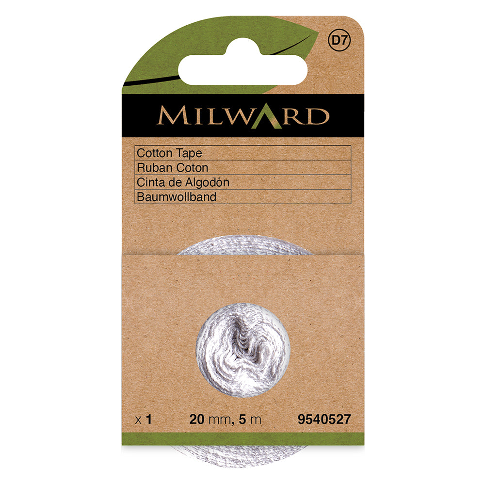 Roll of white 20mm cotton tape