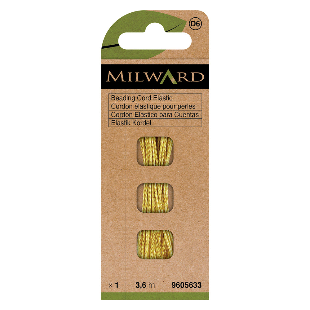 Card of gold beading cord elastic