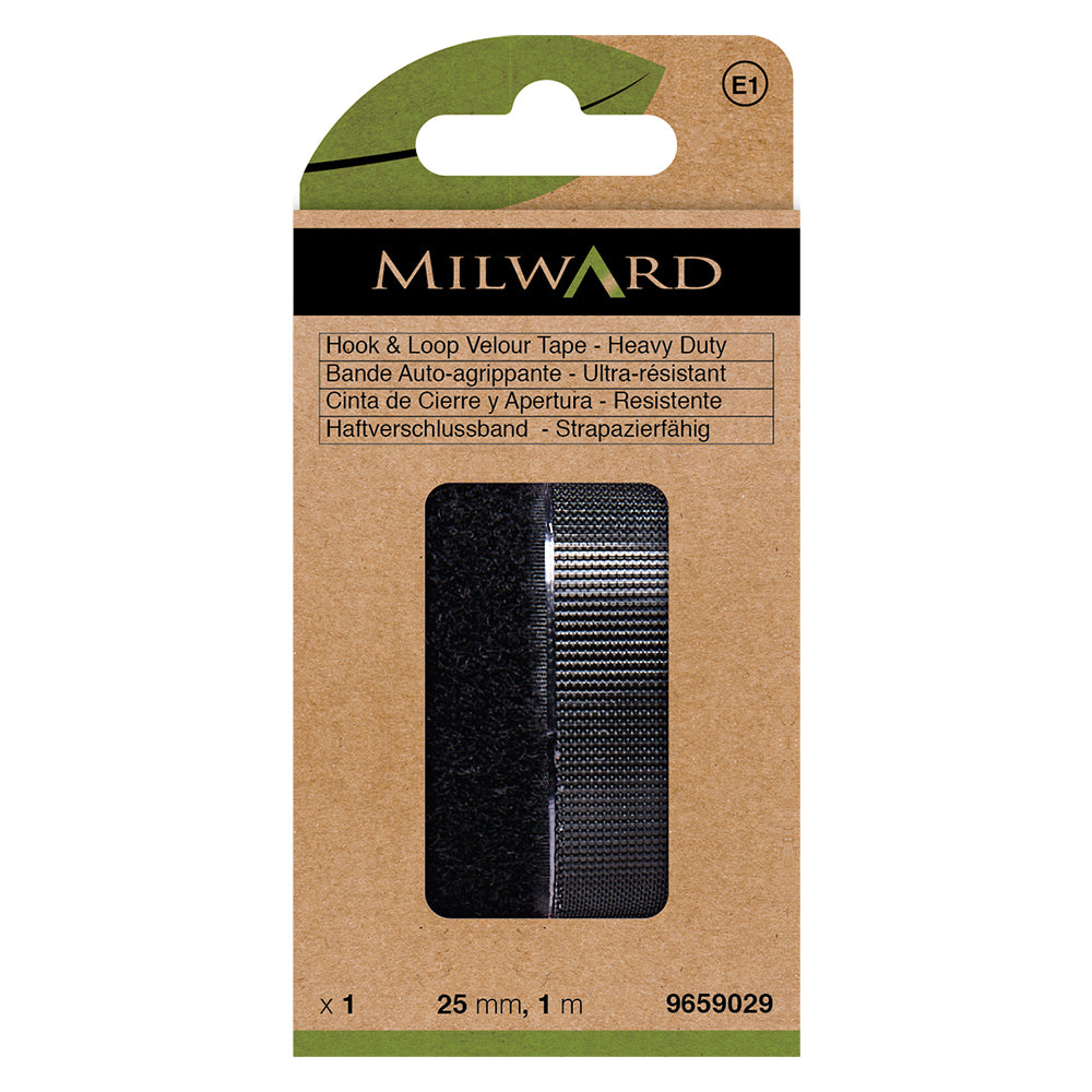 Roll of black heavy duty hook and loop tape
