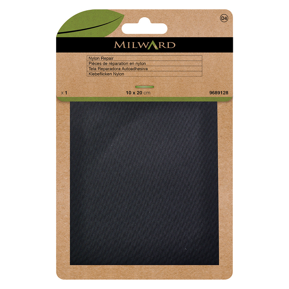 Black self-adhesive nylon repair patch