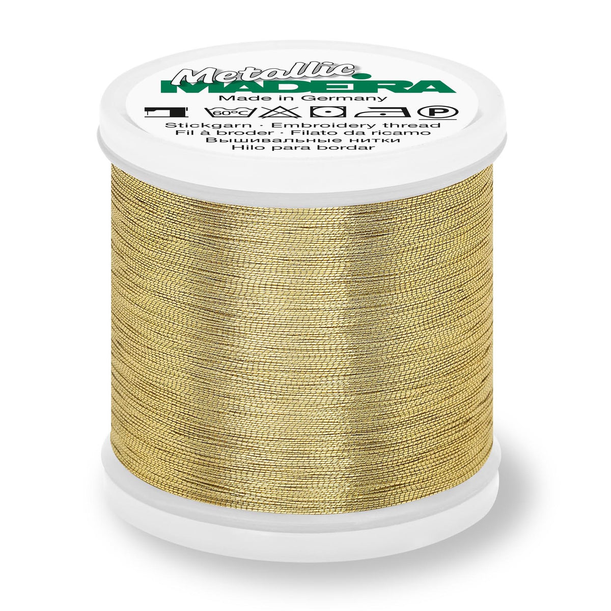 Madeira Metallic No.40 Smooth thread spool in gold nugget