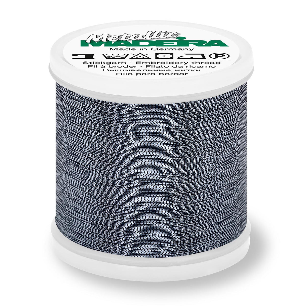 Madeira Metallic No.40 Smooth thread spool in pewter