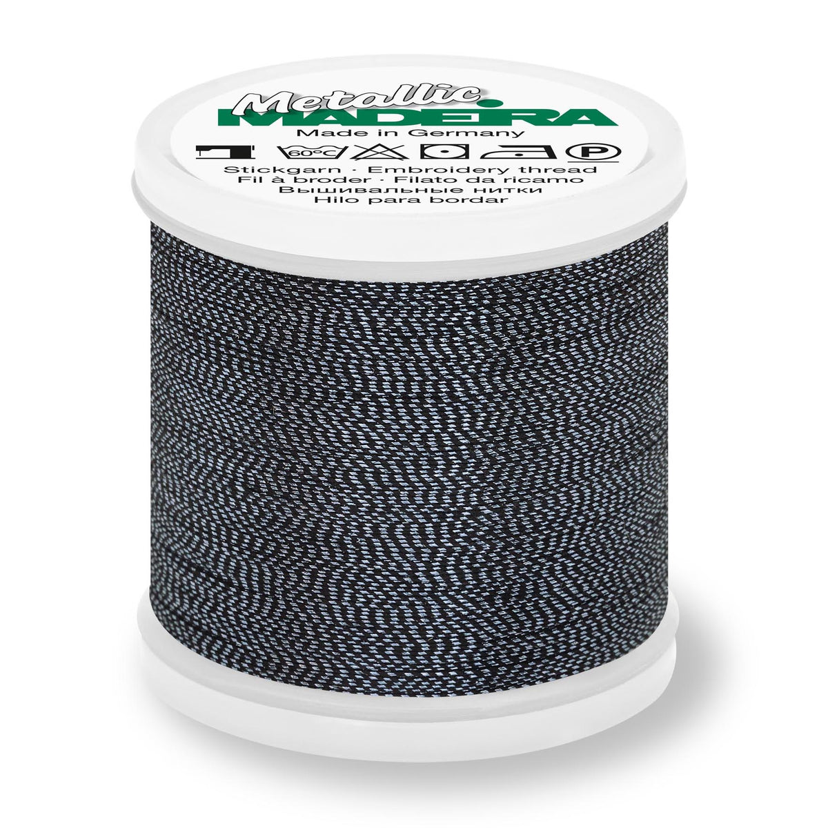 Madeira Metallic No.40 Soft thread spool in black pearl