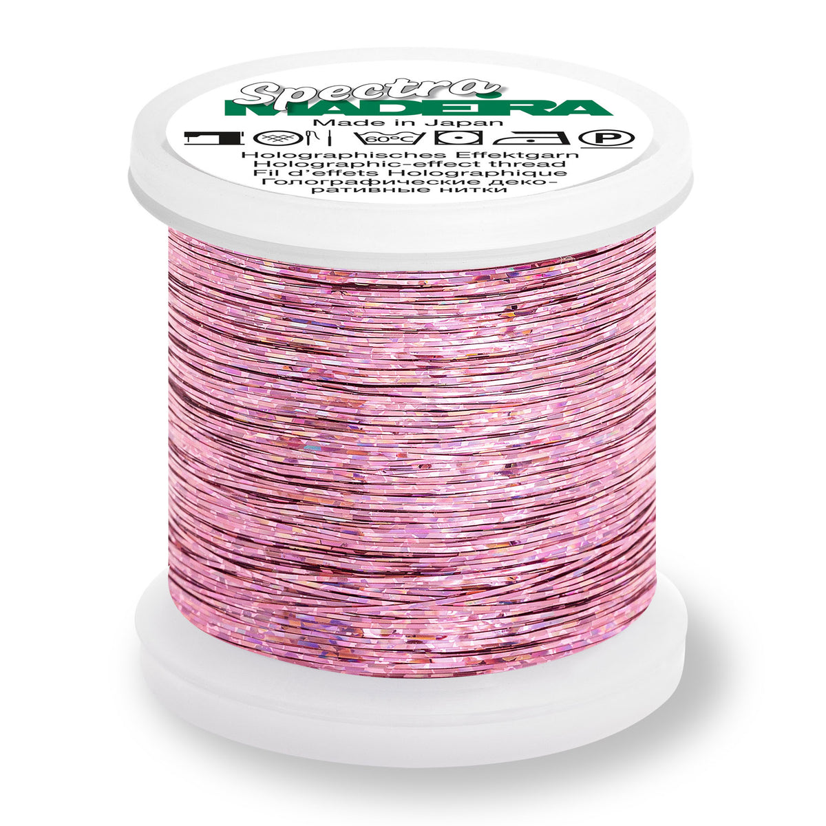 Spool of Madeira Spectra holographic thread in pink