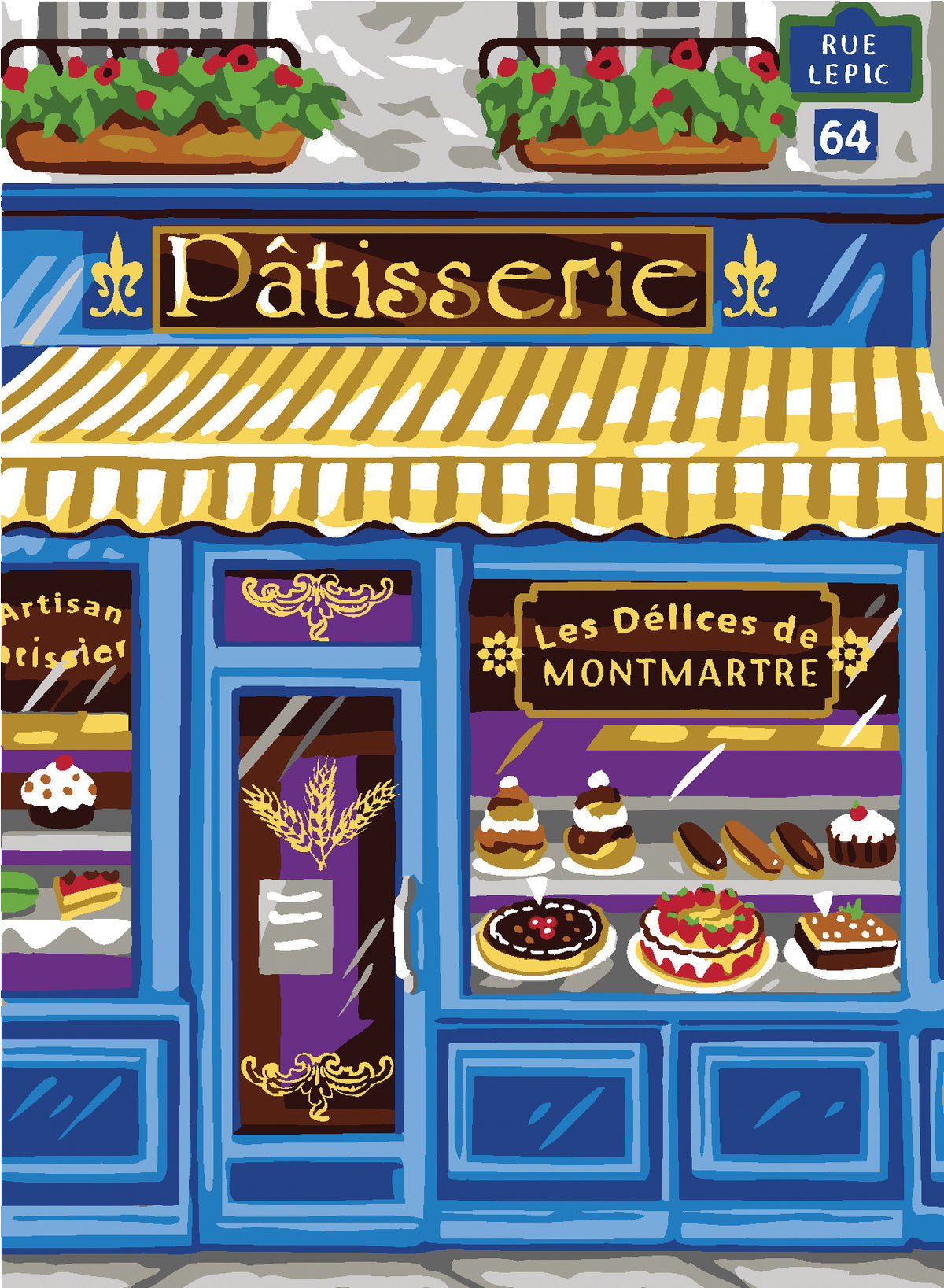 Royal Paris printed tapestry canvas showing the Patisserie design