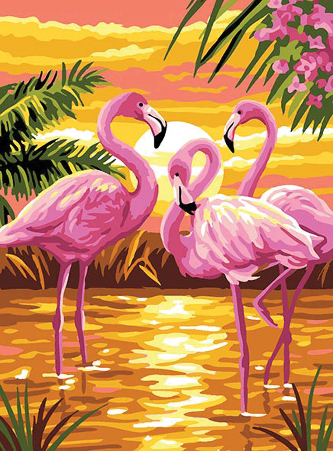 Royal Paris printed tapestry canvas showing the Flamants Rose design