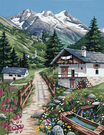 Royal Paris printed tapestry canvas showing the Mountain Pastures design