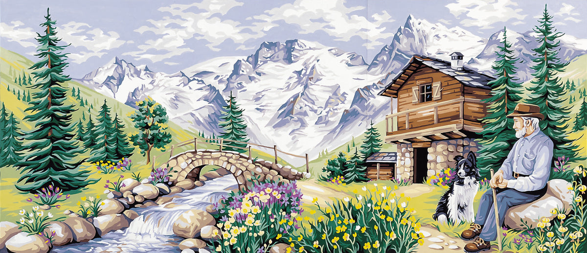 Royal Paris printed tapestry canvas showing the The Mountain Break design