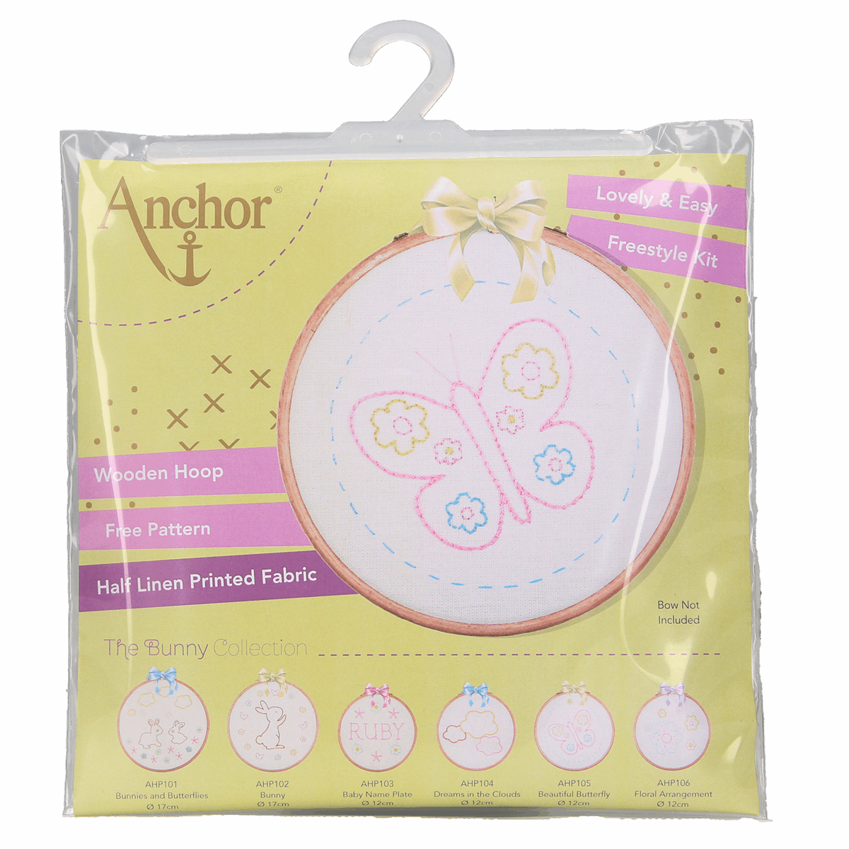 Anchor Embroidery Hoop Kit - Beautiful Butterfly