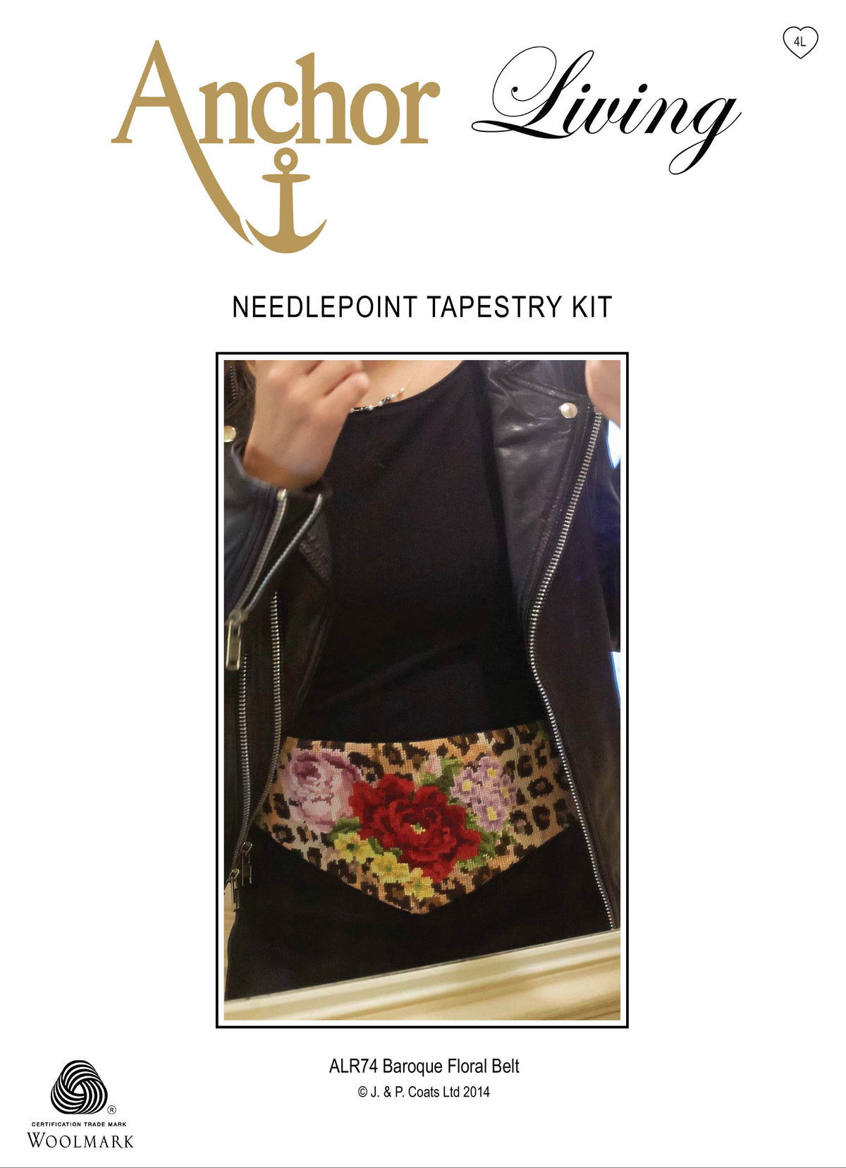Tapestry belt with a baroque floral design