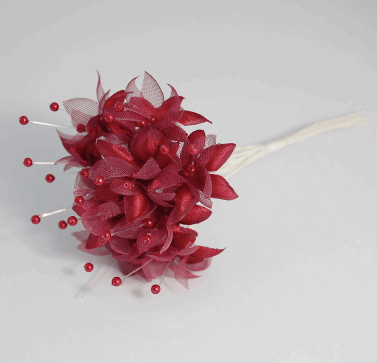 Burgundy Babys Breath Artificial Flower Stems with Pearls (Pack of 12 Stems)
