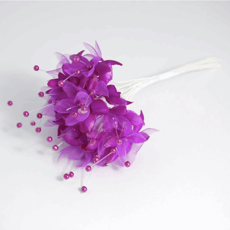 Plum Babys Breath Artificial Flower Stems with Pearls (Pack of 12 Stems)