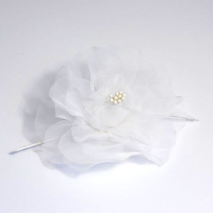 White organza rose corsage