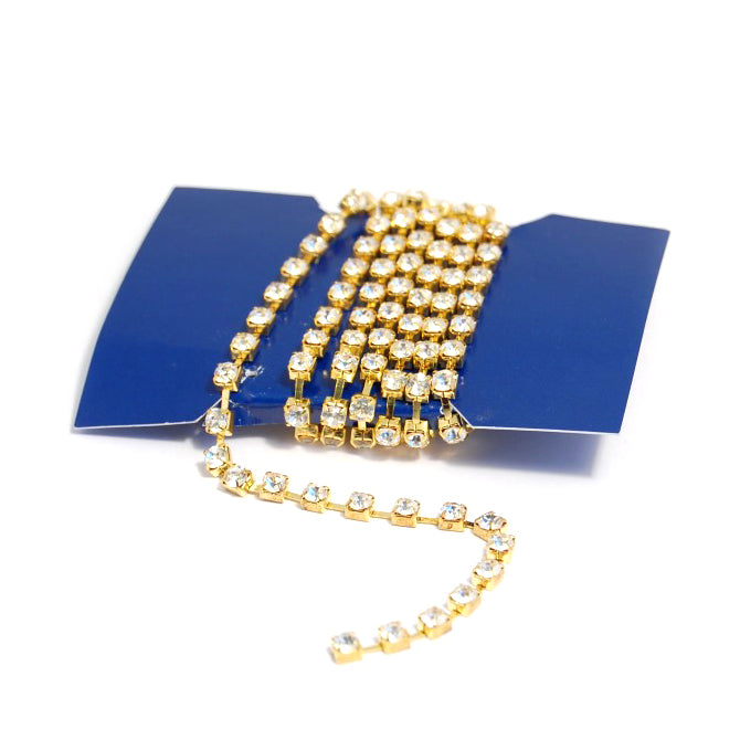 Gold diamante chain trim