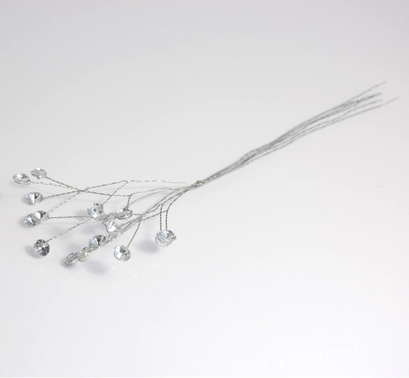 Clear diamante 3 stem picks