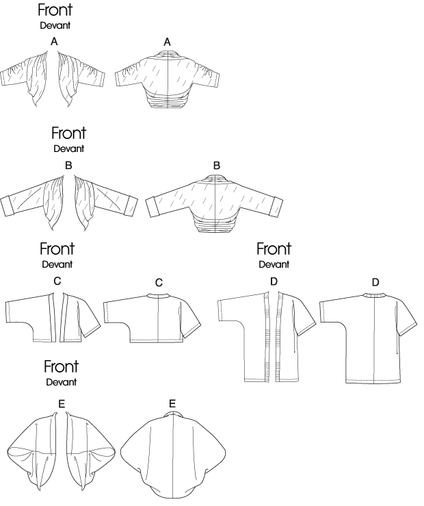 Butterick B5529 sewing pattern envelope showing the loose-fit jacket designs