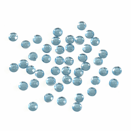 Trimits Ice Blue Glue-On Acrylic Stones - Small Round 4mm
