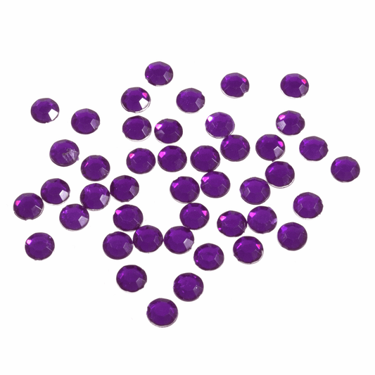 Trimits Purple Glue-On Acrylic Stones - Medium Round 5mm
