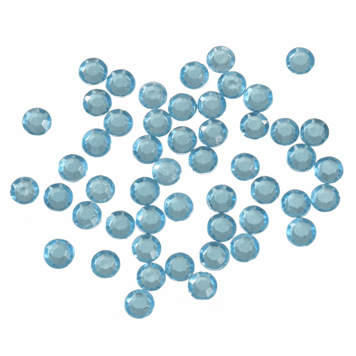Trimits Ice Blue Glue-On Acrylic Stones - Medium Round 5mm