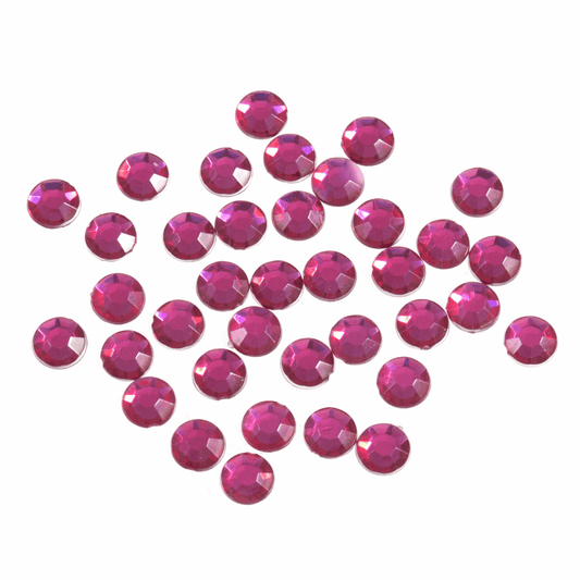 Trimits Cerise Glue-On Acrylic Stones - Large Round 7mm