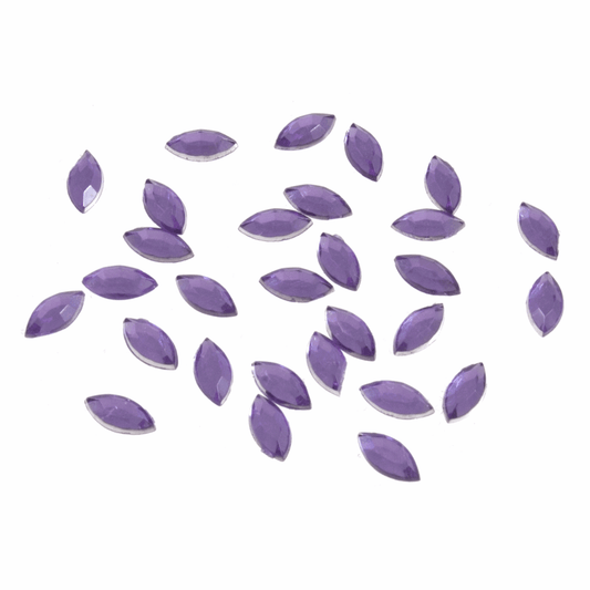 Trimits Lilac Glue-On Acrylic Stones - Oval 4mm x 8mm