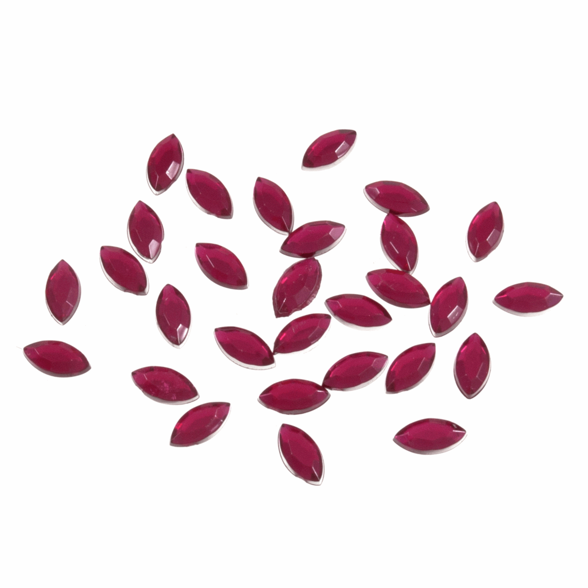 Trimits Cerise Glue-On Acrylic Stones - Oval 4mm x 8mm
