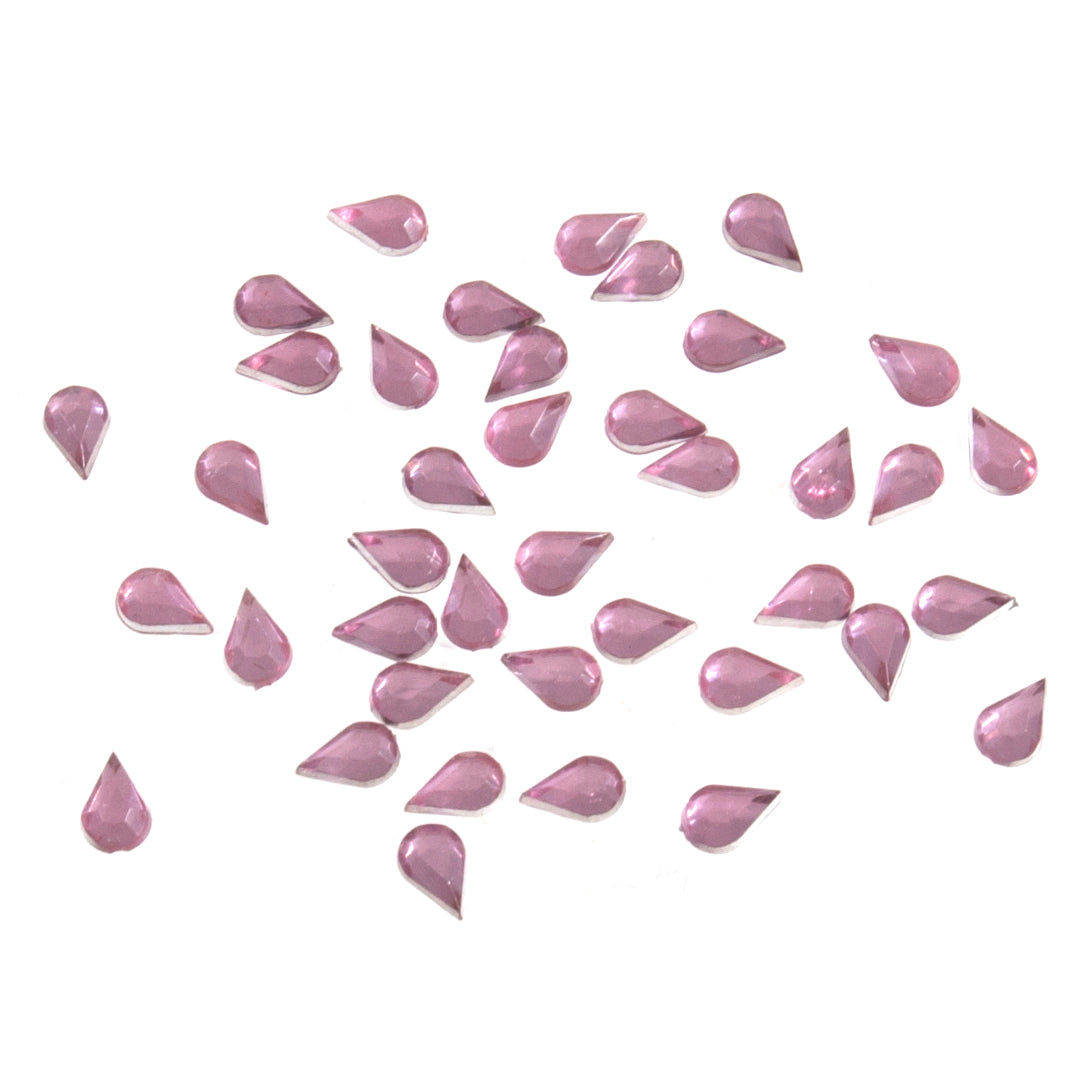 Pink acrylic teardrop stones