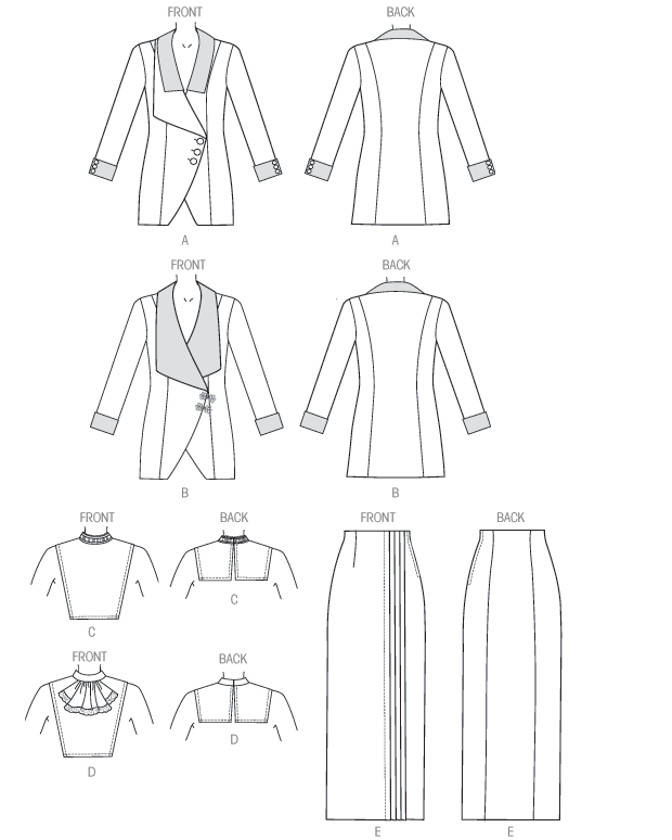 Butterick B6108 sewing pattern envelope showing lined jacket designs