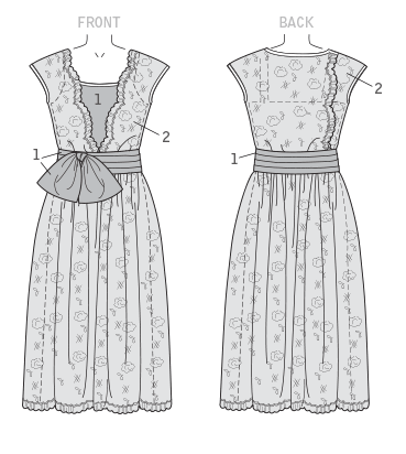 Butterick B6399 sewing pattern envelope showing women's close fitting dress designs