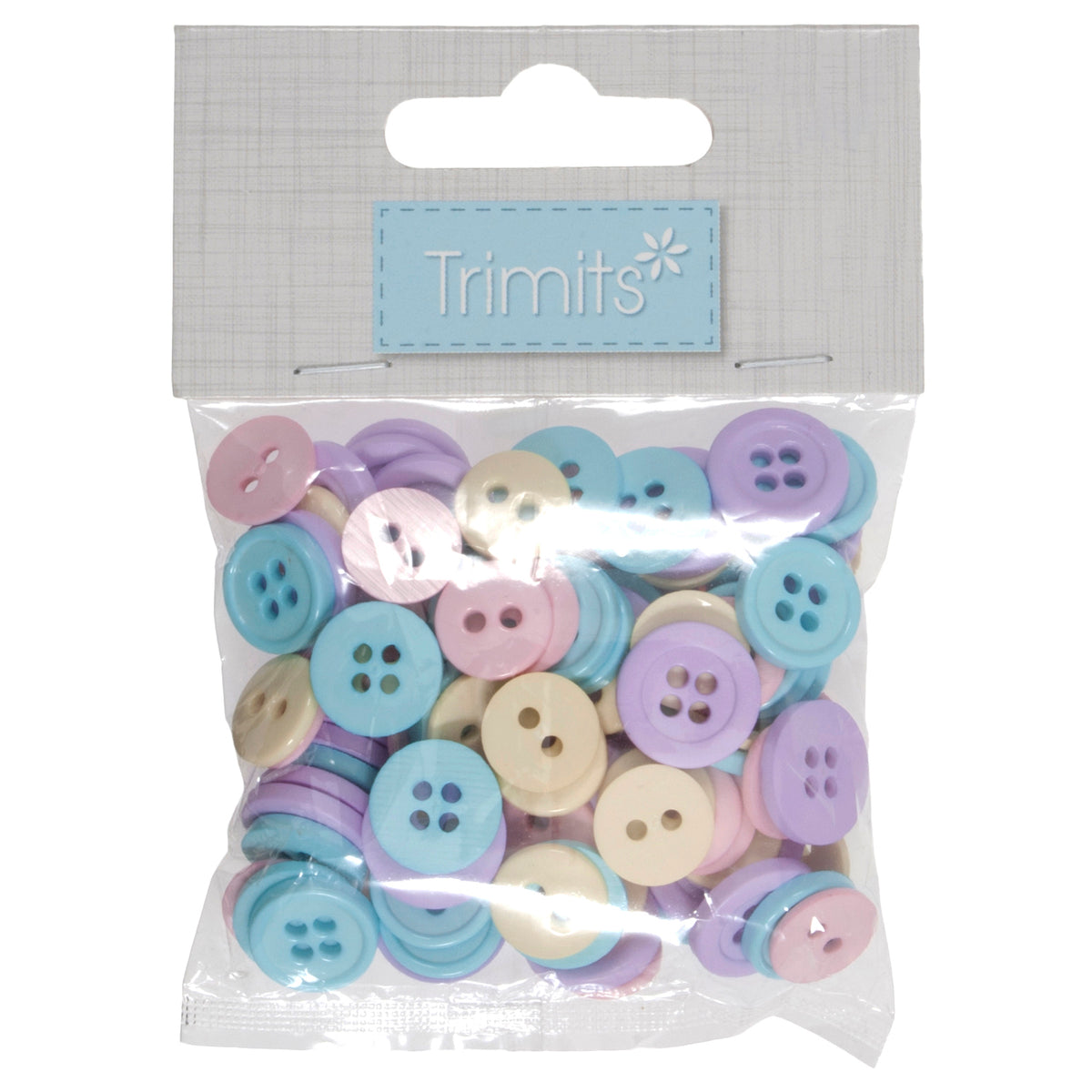 Pile of small craft buttons in soft pastel shades