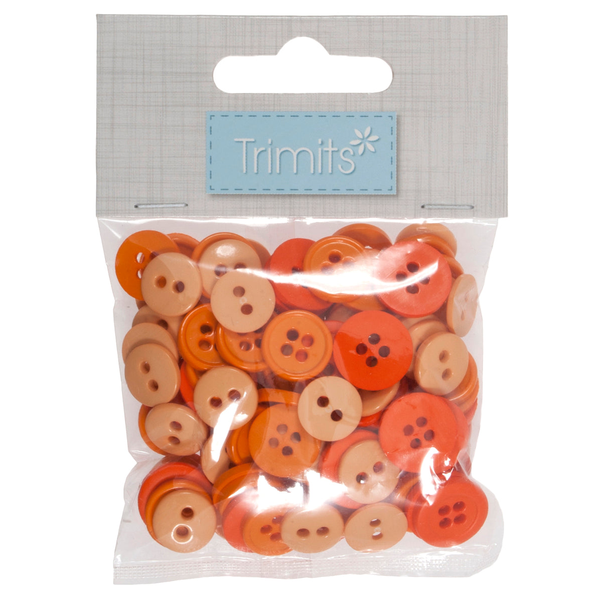 Pile of small orange craft buttons