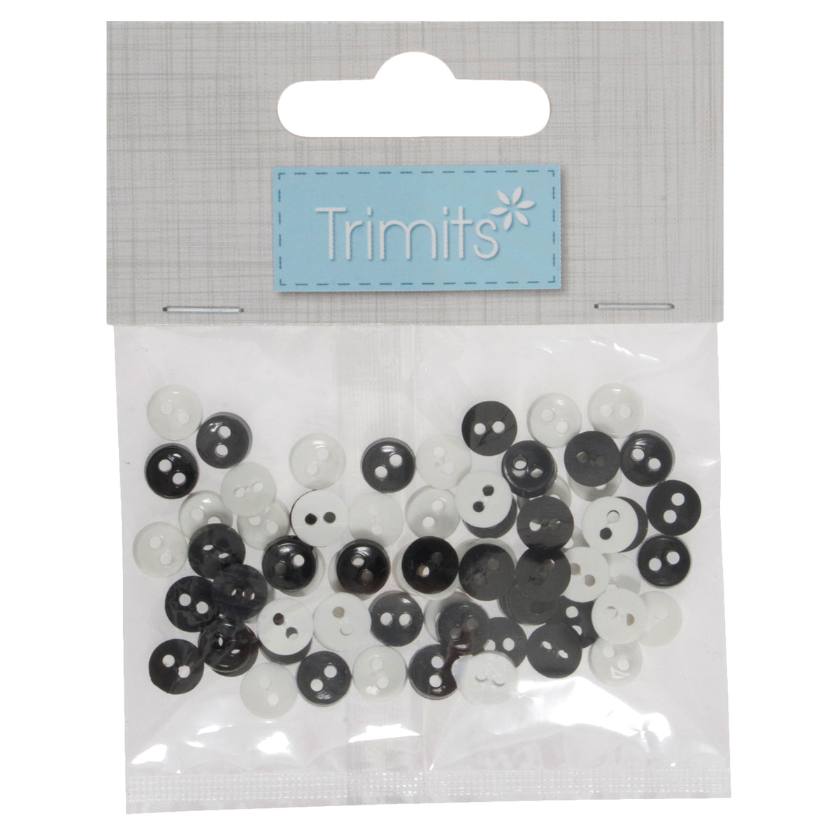 Mini craft buttons in black, white and grey