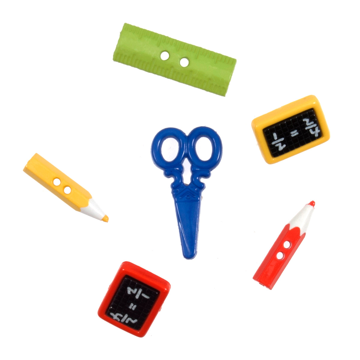 Card of 6 Trimits school novelty buttons