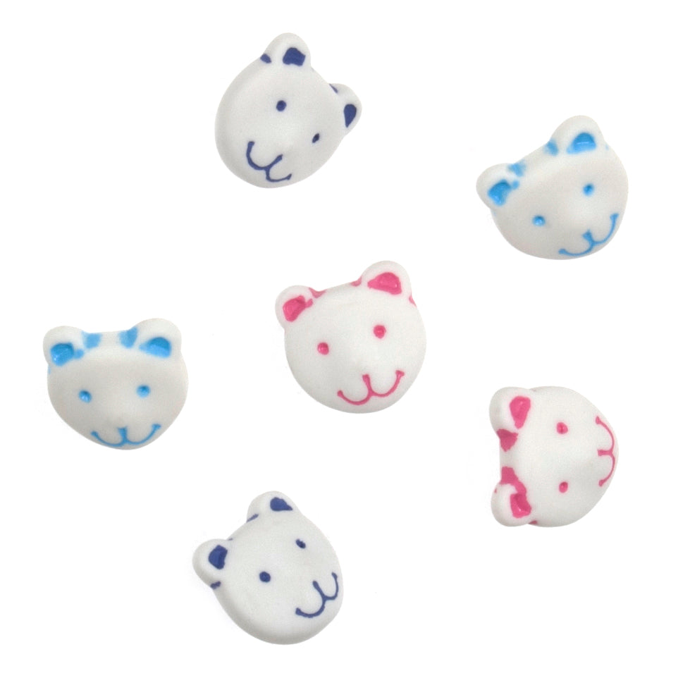 Bear face shaped novelty buttons