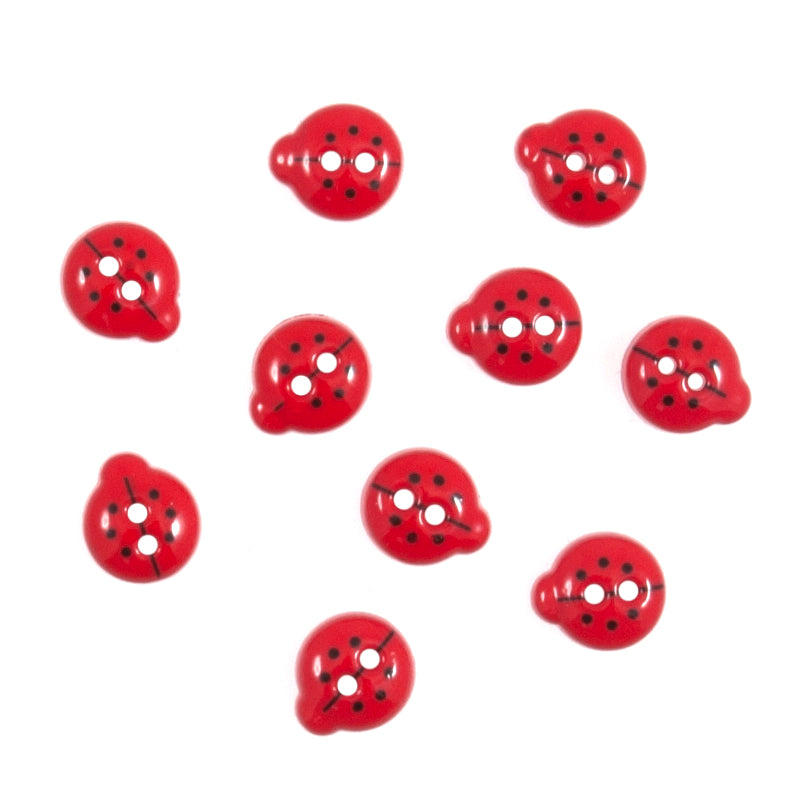 Card of 10 Trimits mini ladybirds novelty buttons
