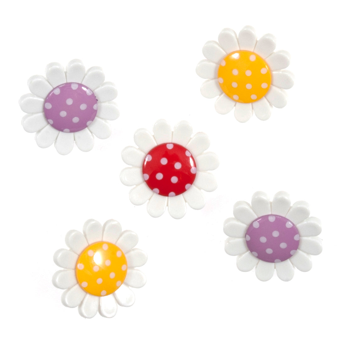 Polka dot flower novelty buttons
