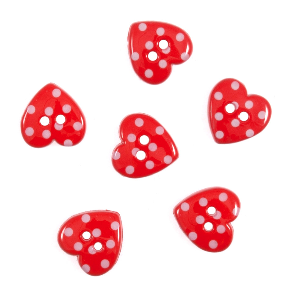 Dotty heart novelty buttons