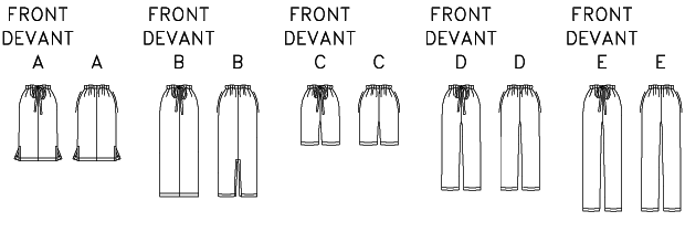 Butterick B6742 sewing pattern envelope showing misses' skirt, shorts and trousers designs