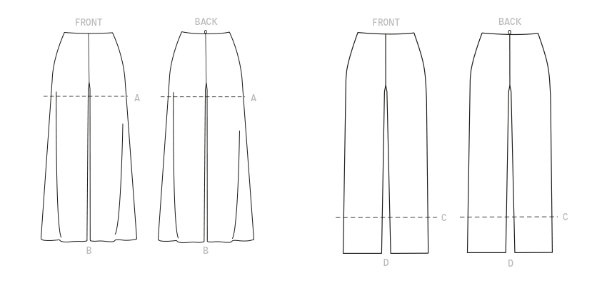 Butterick B6851 sewing pattern envelope showing women's trousers, capris & shorts designs