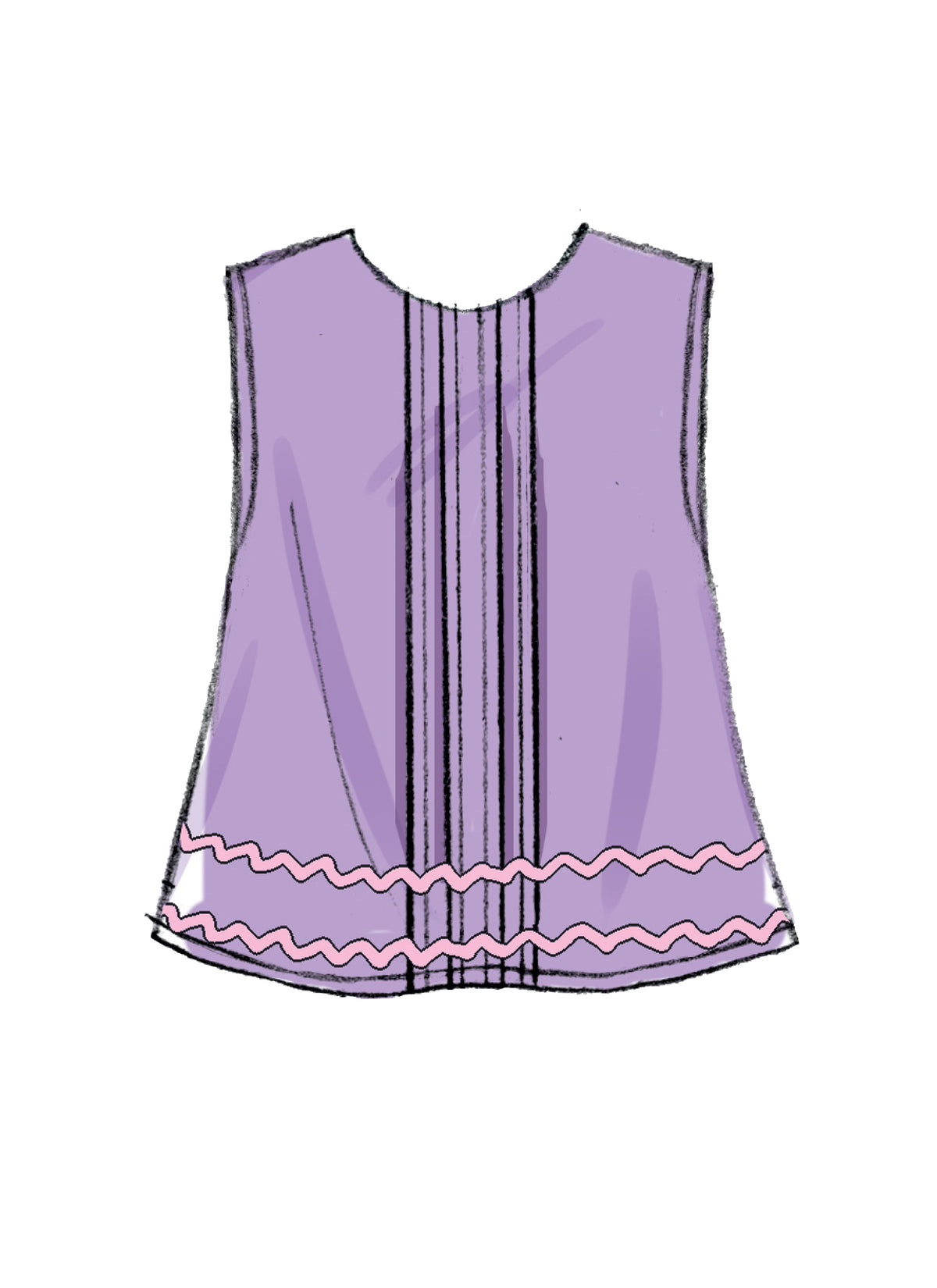 Butterick B6884 sewing pattern envelope showing baby a-line top designs