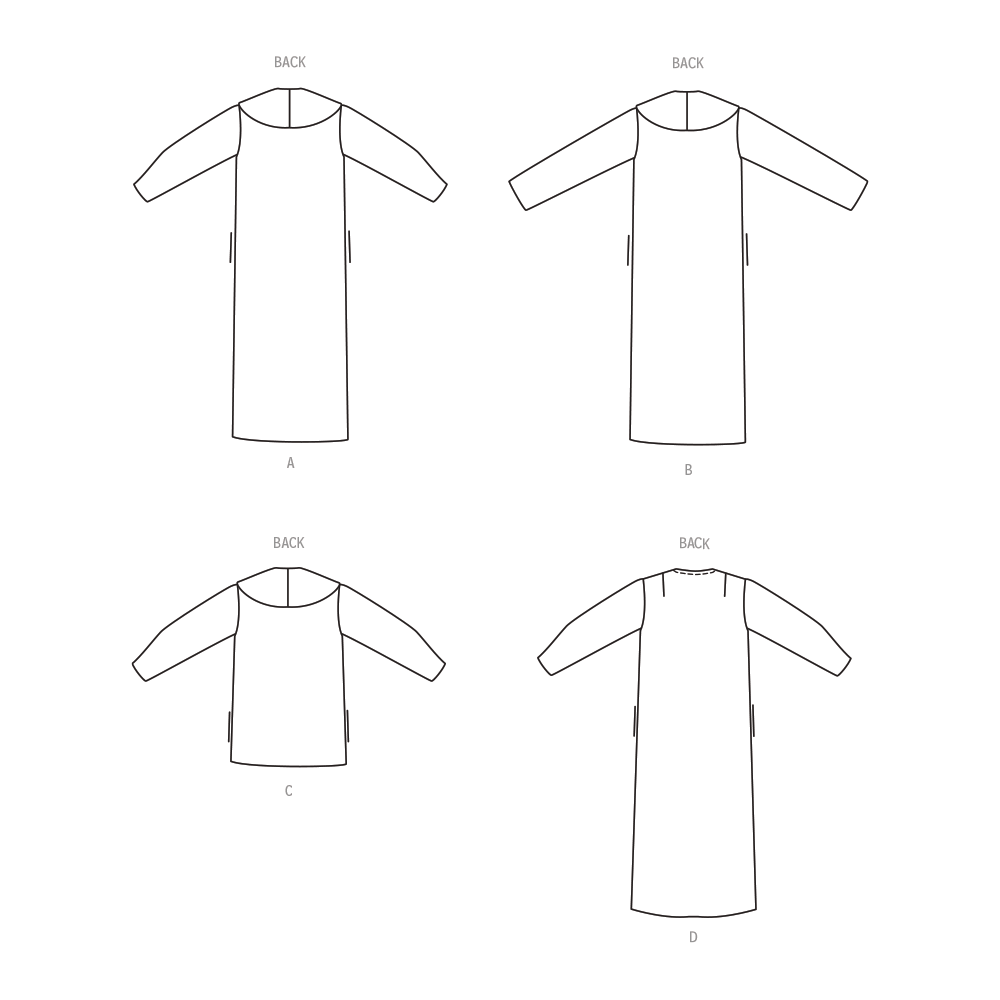 Butterick sewing pattern B6957 envelope showing a vintage 1950s-style quick and easy slim coat