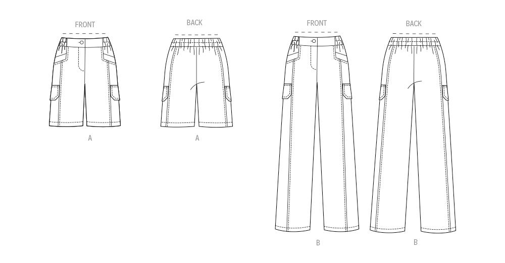 Butterick B6998 sewing pattern envelope showing shorts and trousers designs