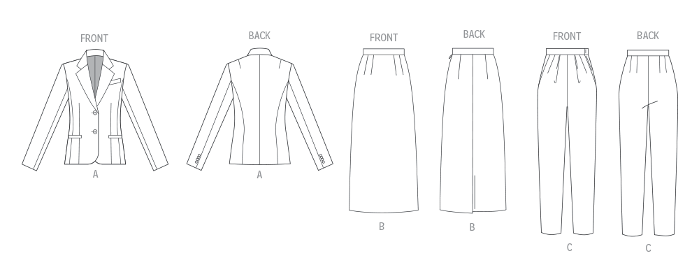 Butterick B7060 sewing pattern envelope showing lined jacket designs
