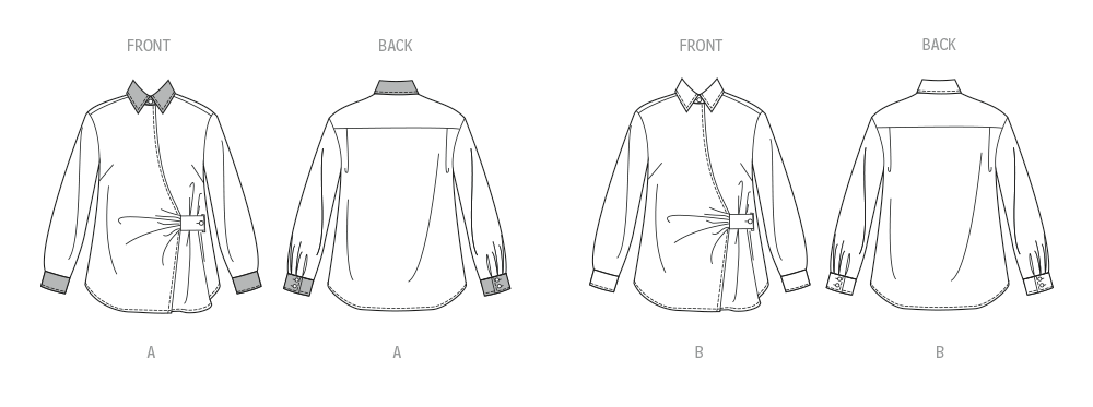 Butterick B7079 sewing pattern envelope showing a loose-fitting asymmetric wrap top